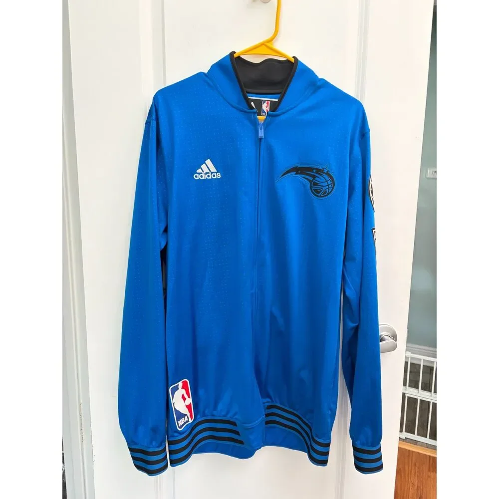 Adidas NBA Orlando Magic Track Jacket Mens Large Blue Conference Champs Patches